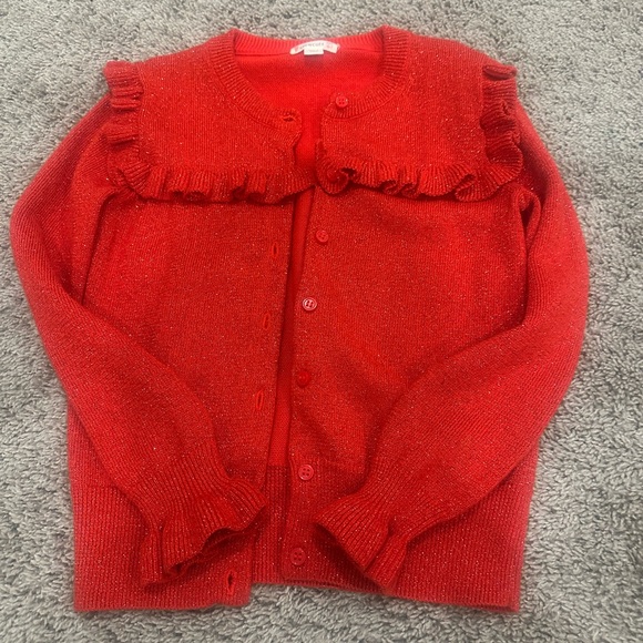 Red Ruffled Cardigan - Picture 2 of 5